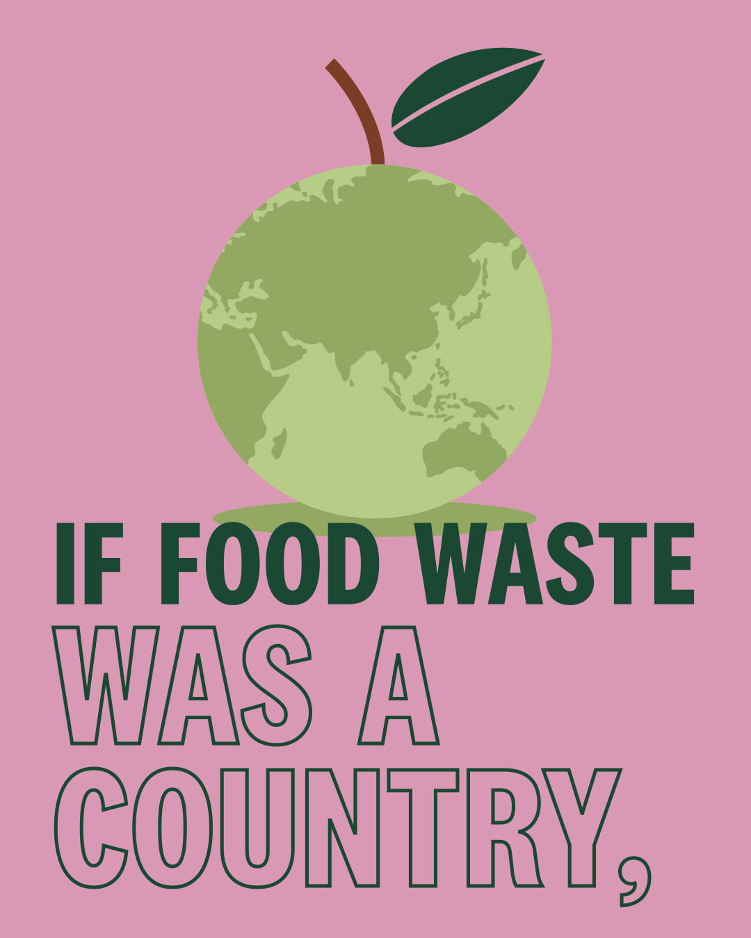 If food waste was a country, it would be the 3rd highest emitter of greenhouse gases. Half the weight in our bins is food waste. Let&#x27;s change that.